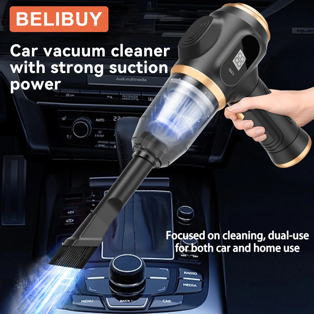 High-Power USB Rechargeable Vacuum Cleaner for Home and Automotive Use with Strong Suction for Carpets and Upholstery