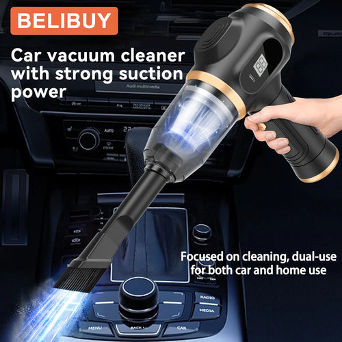 High-Power USB Rechargeable Vacuum Cleaner for Home and Automotive Use with Strong Suction for Carpets and Upholstery